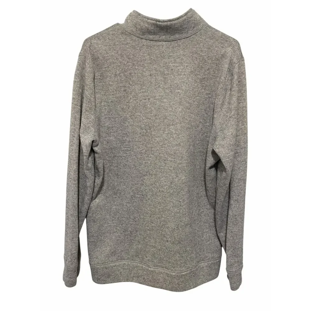 Croft & Barrow Men's Large Gray Quarter Zip Long Sleeve Collar Sweater